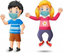 dessin-anime-enfants-heureux-porter-masque-protection-contre-virus-illustration_162786-55